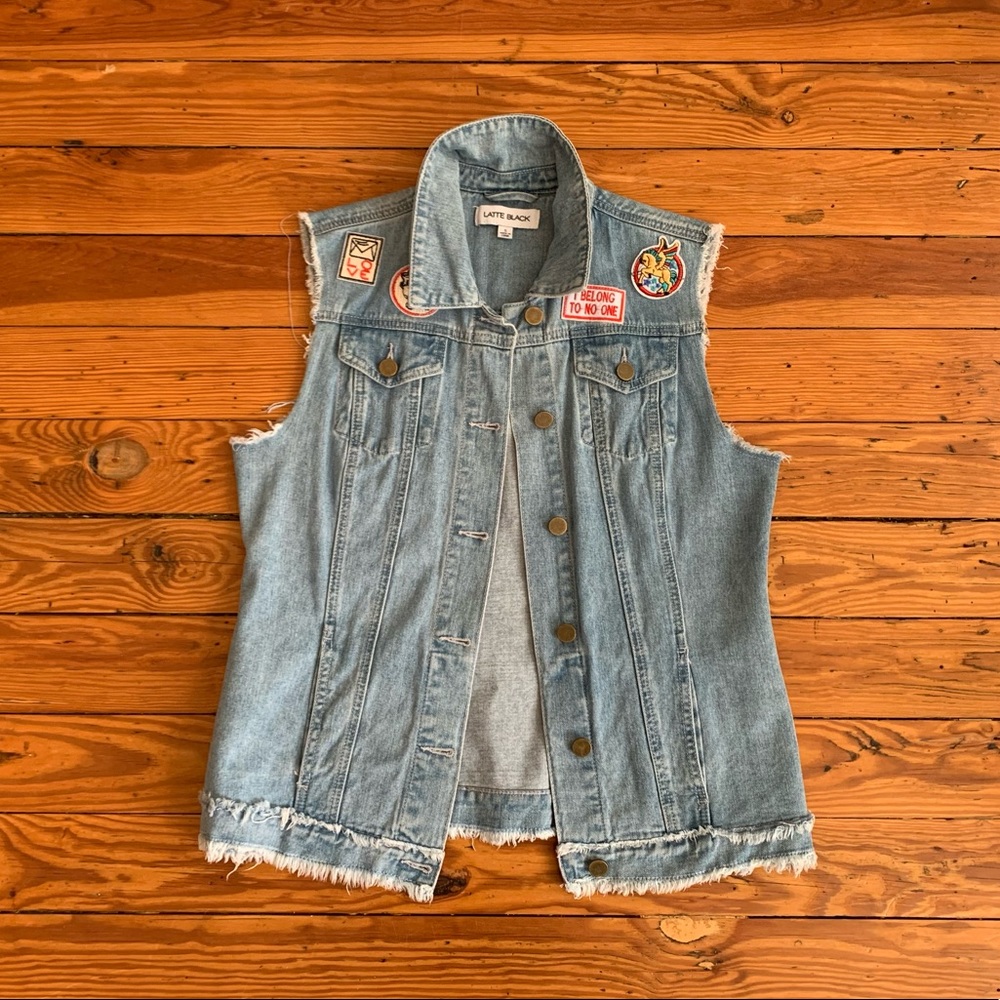 Latte Black size S denim vest